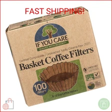 If You Care Unbleached Coffee Filters Basket, 8 inch, 100 ct