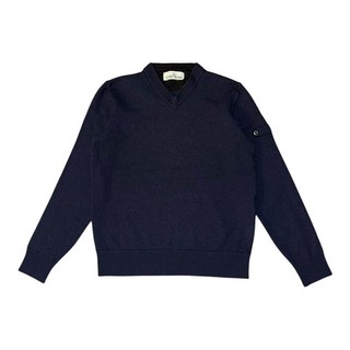 Stone Island Pullover Jungen L marine Strick V Ausschnitt Sweater Pulli Designer