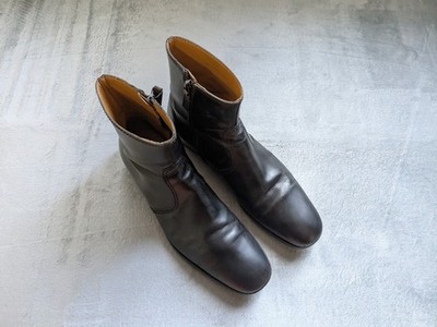 Gucci Side Zip Boots Men US 10 Black Leather | eBay