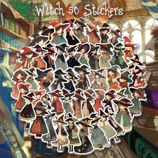 Wizard sticker set of 50 pieces PVC waterproof seal cute witch magical girl magi