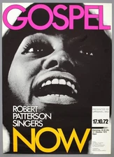 ROBERT PATTERSON SINGERS rare original Frankfurt 1972 concert poster GOSPEL NOW