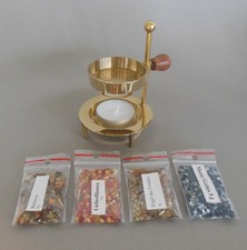 R&auml;ucherst&ouml;vchen mit Sieb h&ouml;henverstellbar + 4x Weihrauch Liebe Balance Harze