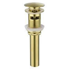 Bathroom Sink Drain Stopper, Push Pop Up Drain with Overflow, Brushed Gold