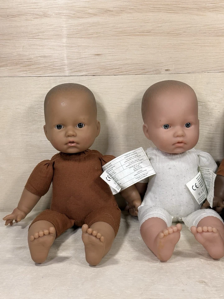 JC Toys Berenguer Doll LOT OF 4 Black, Asian, Hispanic 11” Cloth & Vinyl Dolls - Image 3 of 4