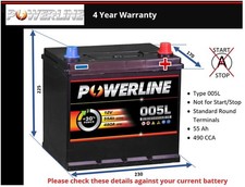 Battery fits TOYOTA GT86 AURIS VERSO COROLLA VERSO PREVIA PICNIC 005L