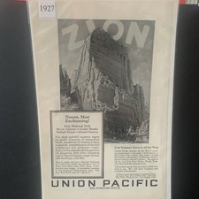 Vintage 1927 Union Pacific Newest Most Enchanting Ad Advertisement