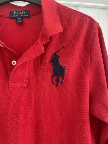 POLO RALPH LAUREN Boys Classic Fit Polo Shirt 14-15 Years Large Red - Picture 3 of 12