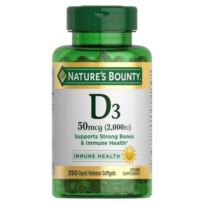 NATURE'S BOUNTY vitamin D3 2000 IU (50 mcg) rapid release softgels
