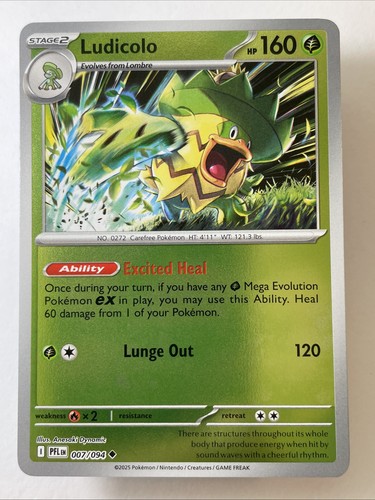 Ludicolo 007/094 - Me02: Phantasmal Flames Reverse Holo (NM)