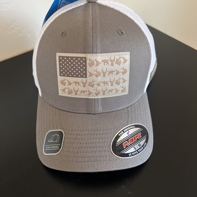 Columbia Mens Wildlife Flag FlexFit Mesh High Crown Hat Nwt Size S/M