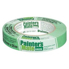 Shurtape Painter's Tape, 24 mm W x 55 m L, 5.4 mil Thick, Green, Rubber Adhesive