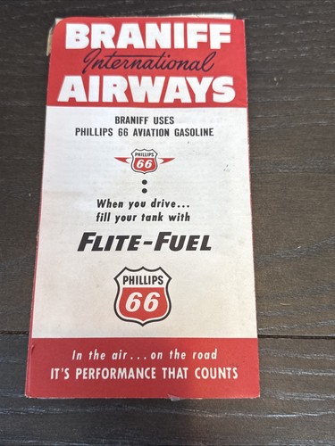 1962 Braniff Airways Ticket Envelope & Ticket-Phillips 66