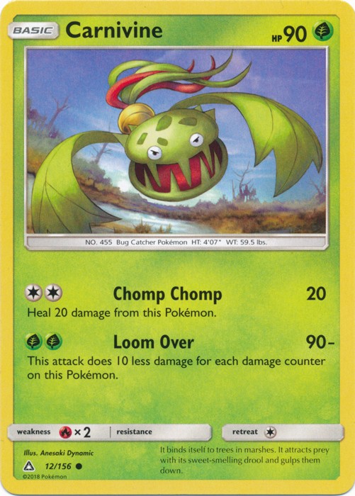 Carnivine - 12/156 - Common (Near Mint) Ultra Prism - Grass Pokémon