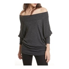 We The Free Palisades Off-The-Shoulder Sweater, Charcoal, Size XS, EUC