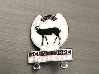 Rare Vintage Scunthorpe Stags Speedway Enamel Pin Badge. Silver tone