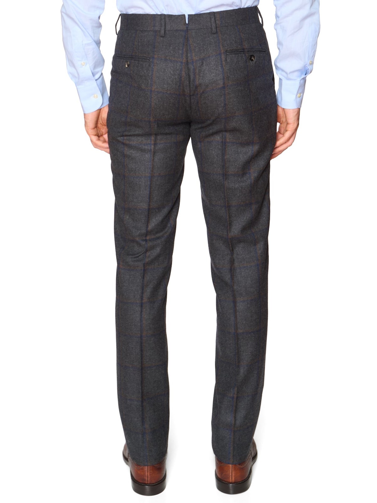 STILE LATINO "Vincenzo" Handmade Blue Windowpane Wool Suit Slim Fit NEW