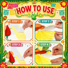 9 Pcs Fiesta Party Decorations Cinco De Mayo Decor 8'' Mexican Themed Table H...