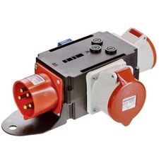 Stark-strom-verteiler 32A 16A 1x CEE 230V Schuko Bau-strom-verteiler 1x Schuko