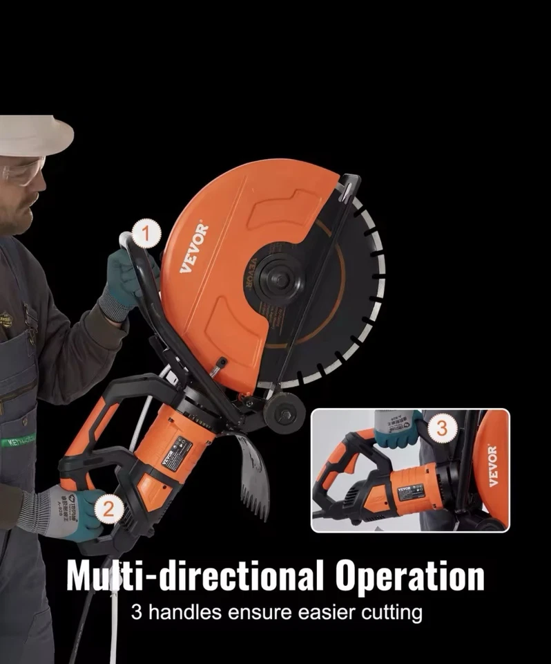 Sierra de hormigón eléctrica de 16"" cortadora húmeda/seca con bomba de agua y hoja de diamante Foto 4 de 4