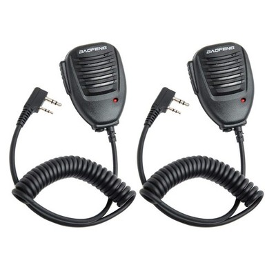360° Stainless Clip Waterproof Speaker Mic for UV-5R & Ham Radios - 2 Pack