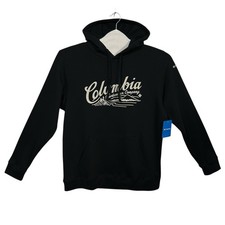 Columbia Men  s Trek Graphic Hoodie Fleece Pullover Sweatshirt Size L Black