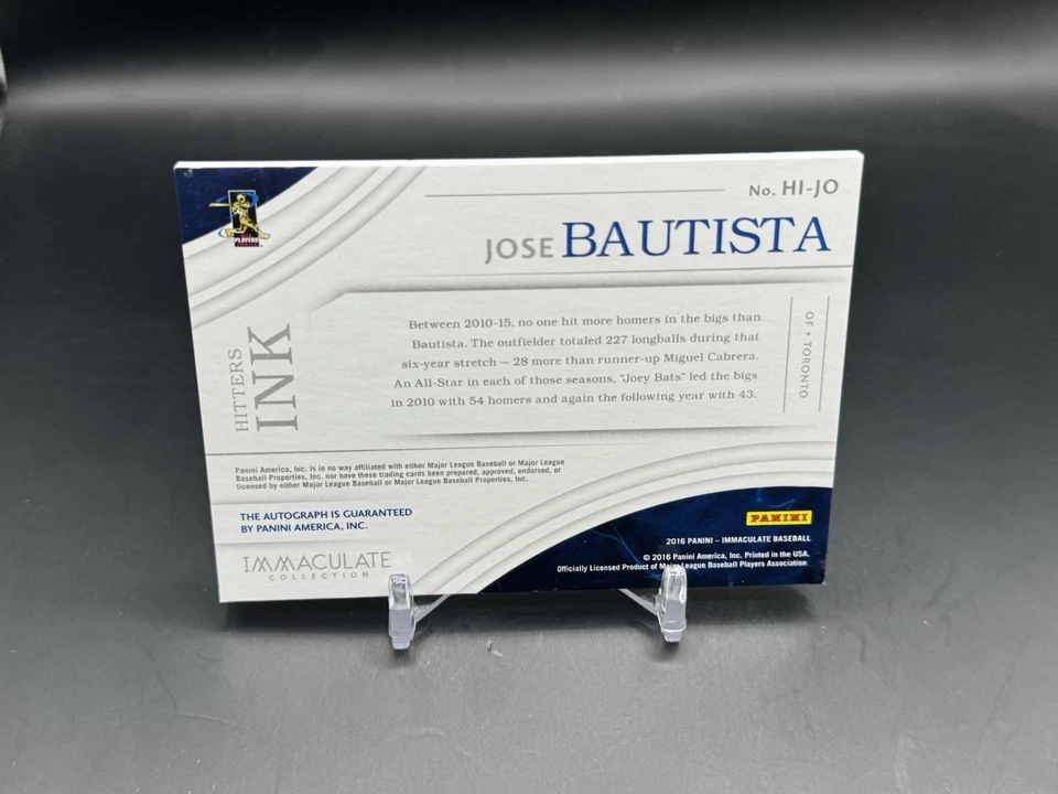 2016 Panini Immaculate Jose Bautista Hitters Ink Auto /25 Blue Jays - Image 2 of 2