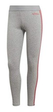 Adidas Women’s Essential 3 Stripe Tight Sports Tights Grey/ Pink - X-Small (4-6)