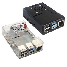 Fit For Raspberry Pi 4B Case Enclosure Box With Cooling Fan Aluminum Heat Sinks