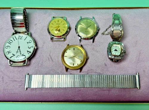 Lot of Vintage Wristwatches Timex Japan Harvester Swiss Made FOR REPAIR PARTS