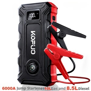 KIPUO 4000A Démarreur de saut de voiture, alimentation de démarrage d'urgence portable de voiture 12V C