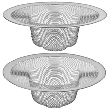 2 Pack - 4.5" Top / 3" Mesh Basket - Kitchen Sink Drain Strainer Stainless
