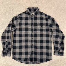 Goodfellow Black Gray Plaid Lightweight Flannel Shirt Men's Medium
