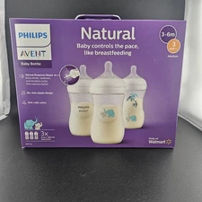 Philips AVENT Natural Baby Bottle Natural Response Nipple, Teal Elephant Design 