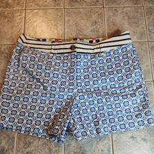 Boden Women's Blue and white Polkadot Shorts Size 6 Blue