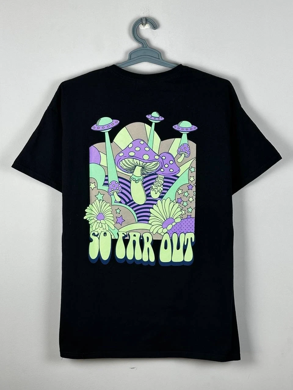 ALAB So Far Out Printed Alien Black T-Shirt Size XL