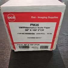Oce PM35  35# Presentation Plotter Matte Paper 50" X 100' 2" Core New