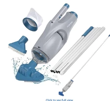 KOKIDO 2025 Handheld Pool Vacuum, 1/2 Aluminum Pole 2 Brush Heads 110 READ
