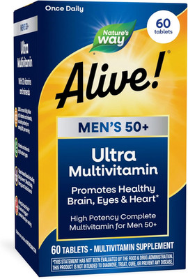 Nature'S Way Alive! Ultra Potency Multivitamin for Men 50 Plus, Complete High Po