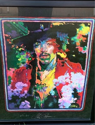 RARE Jimi Hendrix 7-Color Print Black Light Poster Signed By