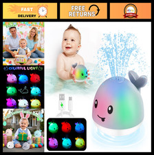 Colorful Light Up Whale Bath Toy - Fun Toddler Bath Toys for Ages 1-3, Baby Gift