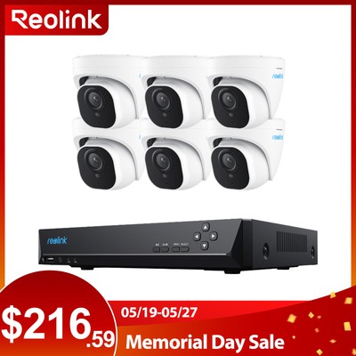 Reolink 8CH NVR 5MP PoE Security Camera System Home CCTV Surveillance Outdoor 2T