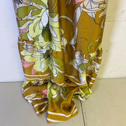 RyeGrass Women's Spaghetti Cross Strap Brown Base Floral Pattern Dress Size M - Picture 12 of 13