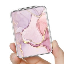 Pocket Mirror, Small Travel Mirror with Magnification, Portable Double-Sided ...