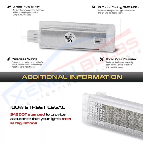 2 luces interiores de cortesía LED para puerta de pozo de pie BMW blancas E60 E61 E63 E70 E71 E92 - Imagen 4 de 4