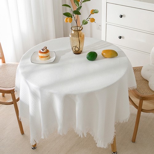 Round Square Tablecloth Table Cover Party Wedding Linen Colors Party Desk Cover - Picture 9 of 27