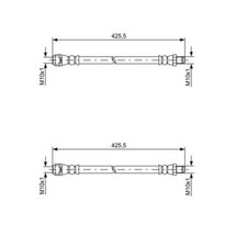 2x Bosch 1 987 481 610 Bremsschlauch Vorne für Mercedes-Benz C218 X218 W212 S212