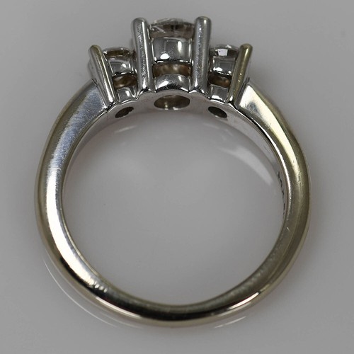 14K White Gold 1.02tcw 3 stone Diamond Ring - Picture 2 of 6
