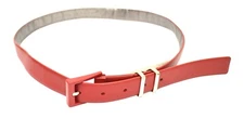 DKNY Women's Double-keeper Leather Belt Red Large Waist-36"