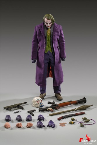1:4 FIRE A030 18inch Batman Dark Knight Clown Joker Purple Coat Suit Figure Toy - Picture 2 of 12