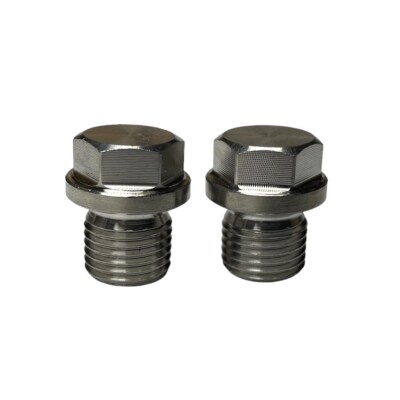 2 pieces 1/4  BSP Male Stainless Steel Hex Head Pipe Block Off Plug Fitting